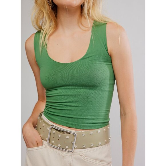 Free People Tops - 🆕 FREE PEOPLE Clean Lines Muscle Cami / Elm Green